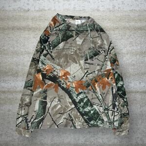 Vintage 90s Fusion 3D Shirt Mens L Hunting Camo Cotton Long Sleeve Woodland